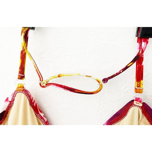 Newport News Swim Women's One Piece Shirred Orange Red Pink Rose Print Wired NWT - Picture 3 of 10